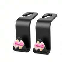 2pcs Cute Colorful Flower Bowknot Car Seat Hooks Hidden Multifunctional Creative Small Hooks - A - View 10