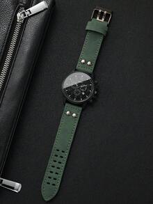 Men's Gift Watch PU Strap Classic Three-Eye Digital Calendar Dial Sports Outdoor Casual Quartz Wristwatch, Gift For Boyfriend (3pcs/Set) Watch Box Not Included - Multicolor - View 10