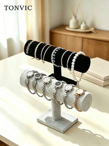 TONVIC Layer Linen, Velvet Bracelet Holder Jewelry Display Stand Watch Display Rack Bracelet Headband Hair Accessory Store Shelf Countertop - Multicolor - View 1