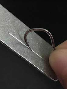 1Pc Mini Portable Single-Sided/Double-Sided Fishing Hook Sharpener Portable Diamond Stone Fish Hook Sharpen Tools Knife Whetstone Keychain For Outdoor Camping Fishing, Ideal For Sharpening Tools,Suitable For Adventurers - Sharpens Knives, Fish Hooks - Silver - View 3