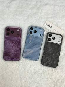Luxury Asymmetric Gradient Marble Pattern Glossy Phone Case, Compatible With IPhone 18 Pro Max 18 Pro 17 Pro Max 17 Pro 17 16 Pro Max 16 Pro 16 15 Pro Max 15 Pro 15 14 Pro Max 14 Pro 14 13 Pro Max 13 Pro 13 12 Pro Max 12 Pro 12 11, Cool Shockproof Back Cover, Couple Gift - Plum - View 4