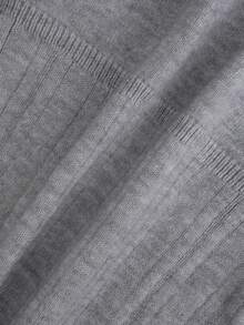 Women's Ribbed Knit Pullover Sweater, Contrast Color Lace Square Neck Long Sleeve, Autumn/Winter Essential - Gray - View 11