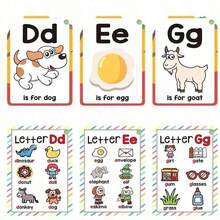 1pc English Alphabet Flashcard, Early Education, Color & Animal Letter ...
