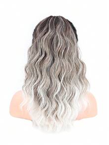 14-Inch Ombre Wavy Heatproof Synthetic Ponytail With Claw Clip, Suitable For Women To Wear On Christmas, Halloween Parties And Daily Occasions - Beige Ombre - View 3