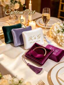 Personalized Velvet Tassel Jewelry Box, Customizable Portable Soft Multi-Functional Jewelry Storage Box, Elegant Wedding Jewelry Packaging Box, Suitable For Proposal Engagement Ceremony, Jewelry Box - Multicolor - View 4