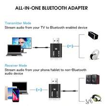 KZ Bluetooth 5.0 Audio Transmitter Receiver With 3.5mm AUX, RCA And USB Interfaces, Stereo Wireless Adapter For TV, Car Audio, Headphones And Other Devices - Black - View 13