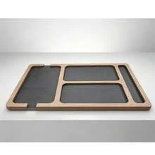 Wooden Office Organizer Tray, Phone Charging Holder, Bedside Nightstand Wallet & Key Storage Divided Tray - Multicolor - View 6