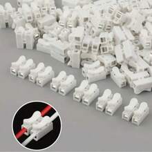 100pcs Multi-Specification Optional, Quick Terminal Connector, Push-In Connector, 2-Pin Flame Retardant LED Light Connector, CH-2 Quick Wiring Terminal 2-Position Press-Type Wire Clamp Terminal Light Fixture Self-Locking Terminal Wiring Connector Wiring Tool - Multi-color - View 2