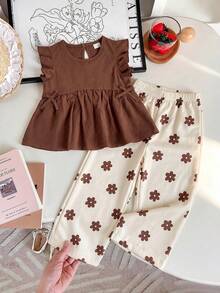 Tween Girls Extended Size Sets - Mocha Brown - View 1