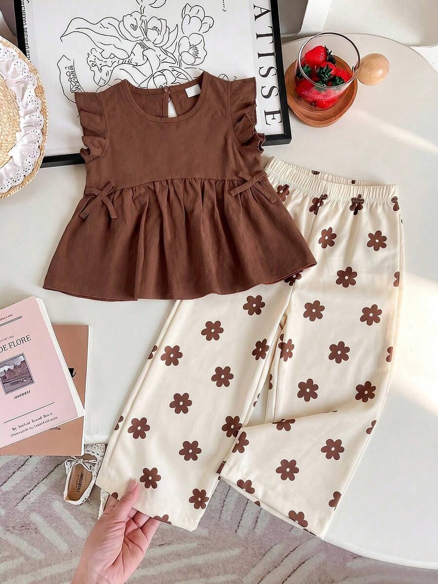 Tween Girls Extended Size Sets - Mocha Brown - View 1