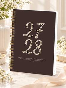 1pc 24-Month Monthly Planner 2027-2028, Leopard Number Cover Spiral Notebook, Lay-Flat Planner With Monthly Overview & Notes, Office Desk Accessories, Christmas Gifts, Bible Study Materials - Rectangle - View 11