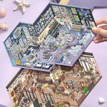 復古商店場景貼紙 復古草藥藥房與海洋標本室 防水貼紙 適用於剪貼簿 日誌 DIY 計劃表 藝術手工 - 彩色 - 查看 2