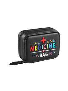 藥丸收納盒套組 MEDICINE BAG 印花，每日兩次 7 天大容量藥盒，14 格彩色分隔，可重複使用旅行收納袋，適合日常使用、宿舍必備、生活必需品，適合注重健康與旅行使用者，醫療配件，返校必備，教師節禮物，返校禮物 - 彩色 - 查看 16