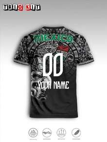 Personalized Custom Mexican Men's Soccer Jersey & Pattern Lightweight Soft Youth Soccer Jersey & Match, Training, Casual Wear & Gift - Black - View 5