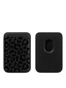 1pc Vintage Leopard Print Magnetic Card Holder, Multi-Color PU Leather Magnetic Card Sleeve, Bank Card & ID Card Storage Magnetic Wallet, Strong Magnetic Attachment To Phone Back, Suitable As Birthday Gift, Holiday Gift For Friends, Family, Couples, Yourself - Multicolor - View 13