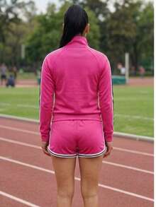 Women Two-Piece Outfits - Hot Pink - View 7