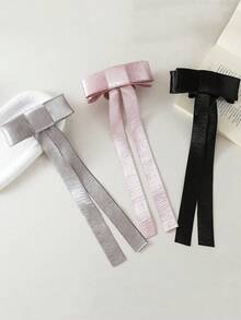 1pc Women's Fashion Elegant Bow Ribbon Hair Clip Claw - Multicolor - View 4