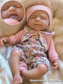 1PC 33cm 13 Inch Open Mouth Pascale Reborn Silicone Doll, Washable Lifelike Painted Skin Soft Touch Newborn Baby Doll, Anatomically Accurate - Silicone Girl - View 2