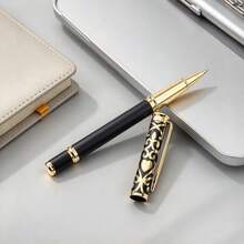 High-End Black Gold Embossed Neutral Pen / Elegant Metal Business Gift Signature Pen / Creative Metal Bead Pen / Smooth Writing - Suitable For Office Advertising Pens / Student Writing Pens - Pen - View 5