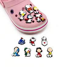 SNOOPY 1 مجموعة/10 قطع من سحر الأحذية للكلوجات، مشابك زخرفية من المطاط الناعم PVC لأحذية الحديقة، إكسسوارات ديكور العطلات، هدية هالوين (نمط عشوائي) - متعدد الألوان - مشاهدة 4