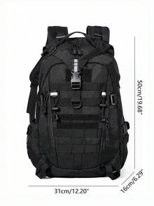 Balo leo núi cắm trại Oxford du lịch ngoài trời có dây đai MOLLE, dung tích lớn 35L, balo đeo ngày cho trekking và du lịch - màu đen - Xem 9