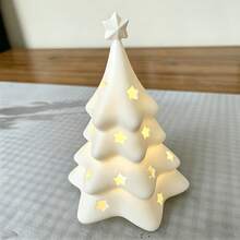 Christmas Tree-Shaped Lampshade, Night Light Lampshade, Holiday Decoration, Star-Shaped Hollow Ambient Lampshade, Simple 3D Printed Christmas Tree Lampshade, Creative Desktop Ornament For Bedroom - Christmas Tree Lampshade - View 7