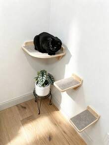 Corner Cat Wall Bed, Cat Frame, Cat Platform, Cat Furniture, Cat Bed With Stairs, Suitable For Sleeping, Playing, Climbing And Resting, Modern Cat Bed And Furniture, Suitable For Cats Of All Sizes - Multicolor - View 5