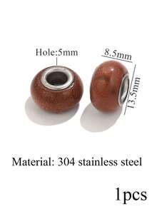 1-Piece 304 Stainless Steel Charming Large-Hole Natural Stone Bead Necklace And Bracelet DIY Jewelry Kit - beads - View 13