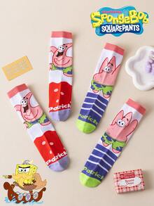 SpongeBob SquarePants 4/2/1 زوج جوارب رجالية SquarePants، جوارب كرتونية مضحكة متوسطة الطول، سميكة للخريف/الشتاء - متعدد الألوان - مشاهدة 7