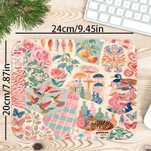 1 buah Alas Meja Kolase Bunga dan Hewan Boho Vintage, Pelindung Meja Rias Serbaguna, Alas Seni Kuku, Alas Mouse Desktop Besar untuk Wanita, Kamar Tidur & Kantor, S/M/L/XL - View 18