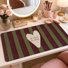 Mi Casa Su Casa Heart Stripe Extended Mouse Pad, Burgundy And Olive Hand-Painted Spanish Quote Large Desk Mat, Stitched Edge Smooth Cloth & Natural Rubber For Home Office Gaming Study Workspace, 3 Sizes Available - View 4
