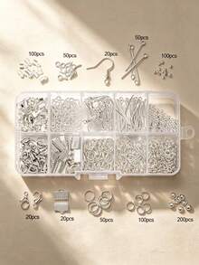 1 Set/Box Jewelry Making Beginner Tool Kit, Earring Necklace Accessories DIY Beads Tool Set, Suitable For Adults And Beginners - With 10-Compartment Plastic Box - 10-compartment Accessory Storage Box - View 11