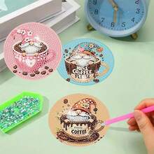 8 قطع/مجموعة طقم رسم الألماس مع حامل، أكواب رسم الألماس بنمط عيد الميلاد DIY، مناسبة للبالغين والمبتدئين، طقم رسم الألماس، لوازم حرفية، هدية رائعة للأصدقاء - أطقم - مشاهدة 8