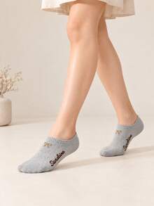 5 Pairs Random Style Women's Cute Bow Jacquard Invisible Low-Cut Short Socks, Suitable For Sports Shoes - Multicolor - View 5