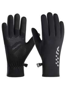 Guantes de invierno unisex, guantes táctiles con forro de felpa, guantes de exterior con forro suave y cálido, adecuados para correr, ciclismo, senderismo, esquí, conducir en clima frío, clip de muñeca ajustable, guantes para deportes de invierno - Multicolor - Ver 9