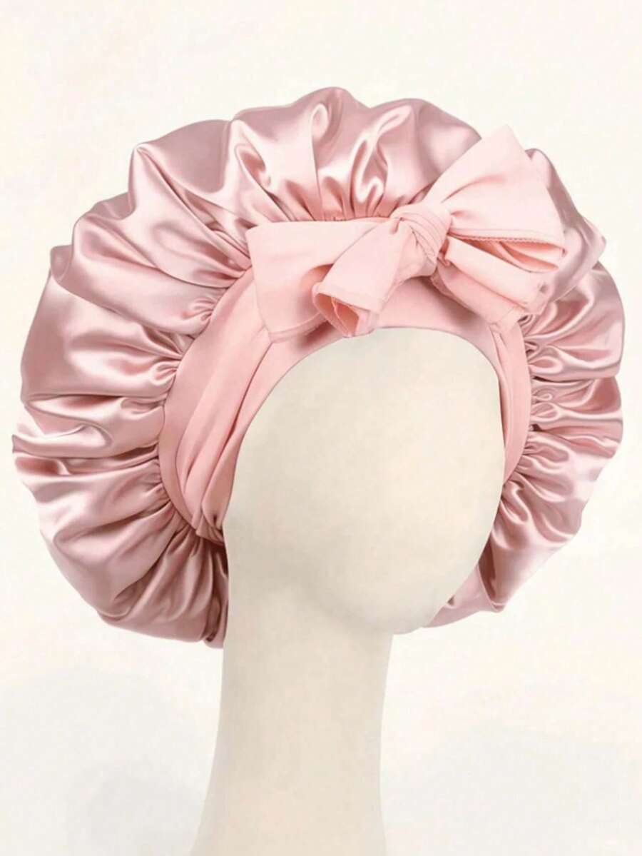3pcs/1pc Luxury Satin Sleep Cap With Adjustable Tie - Lightweight & Breathable, Suitable For Curly/Braided/Natural Hair Care, Multiple Colors Available, Essential Nighttime Hair Care Item, Soft & Comfortable, Breathable, Salon-Grade Product & Accessories - Multicolor - View 1