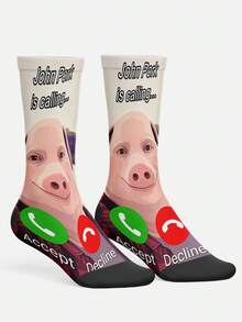 Cool 360° Printed Men's Socks - Streetwear Socks,John Polk Is Summoning,Colorful,Funny Socks, Fit Daily, Holiday & Party Occasions,Father's Gift - Apricot - View 2