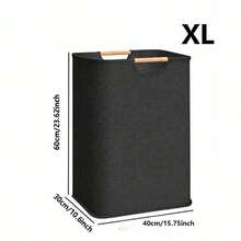 1pc Foldable Laundry Basket, Size: S/M/L/XL. Suitable For Storing Clothes, T-Shirts, Shirts And Other Items In Bathroom, Living Room And Laundry Room. Multi-Functional Bathroom Storage Basket, Laundry Basket And Storage Basket. - Black - View 12