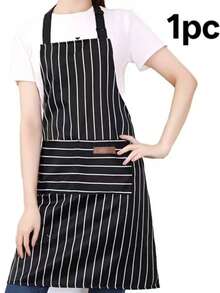 1pc Adjustable Bib Apron With 2 Pockets, Chef Cooking Kitchen Restaurant Apron, Unisex - Multicolor - View 8