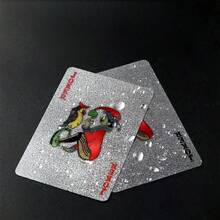 PVC Playing Cards, Silver Back Design, Waterproof Durable Card Deck, Family Party Games, Travel Portable Card Set, Thanksgiving Christmas Gift, Easy To Clean, Multi-Player Interaction, Outdoor Camping, Game Night - Multicolor - View 12