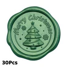 Christmas Tree Pattern Invitation Envelope Seal Stickers, 30Pcs Self-Adhesive Paper, Perfect For Invitations, Holidays, Gift Wrapping, Parties, Letters, Christmas - Christmas Tree Wax Seal Stickers - View 8