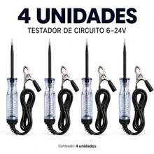 Caneta Teste Automotiva 6-24V Testador de Circuito com Garra Jacaré para Fusíveis Fiação Luzes e Soquetes - Multicolorido - Visão 11
