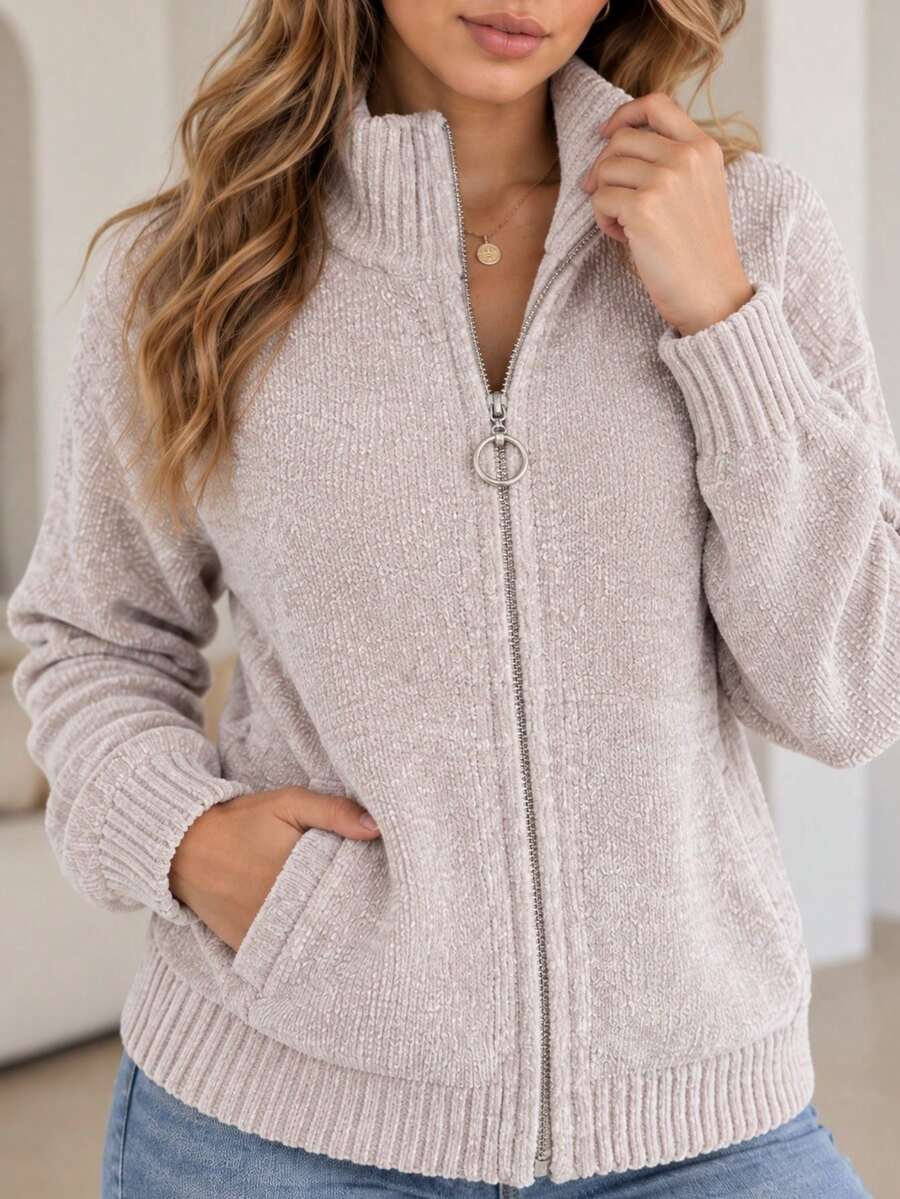 Women Cardigans - Champagne - View 1