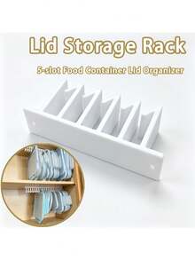 Lid Storage Rack, Multi-Slot Lid Hanging Rack Under Cabinet, Kitchen Organizer Shelf, Under Sink Organizer, Space-Saving Wall-Mounted Kitchen Storage Rack, Sturdy Container Lid Holder With Mounting Hardware - A - View 9