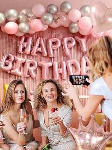 13pc/1set 16 Inch Happy Birthday Aluminum Foil Banner Balloons, Multiple Colors Available Reusable Party Balloons, Suitable For Birthday Party Anniversary Decoration - Multi-color - View 4