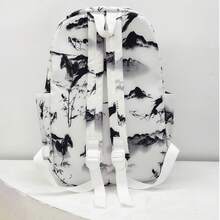 Chinese Ink Wash Landscape Print 3Pcs Backpack Set, Large Capacity School Backpack With Lunch Bag & Pencil Case, Lightweight Bookbag For Students - Black - View 6