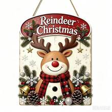 Cross-Border New Winter Christmas Element Wooden Sign Creative Decorative Plaque Door Sign Decorative Painting Wholesale - Multicolor - View 4