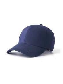 1pc Solid Color Minimalist Casual Baseball Cap, Adjustable Back, Unisex - Navy Blue - View 6