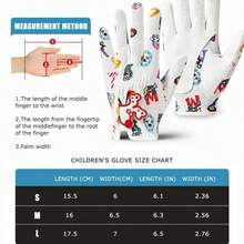 Teenager Golf Gloves Anti-Slip Breathable Durable Cartoon Cute - Black - View 2