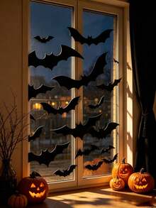 Halloween 3D Bat Wall Decor, Reusable! Scary Decoration, 4 Sizes Halloween Decoration Suitable For Halloween Party Trick Or Treat And Home Decor, Room Decor. - View 9